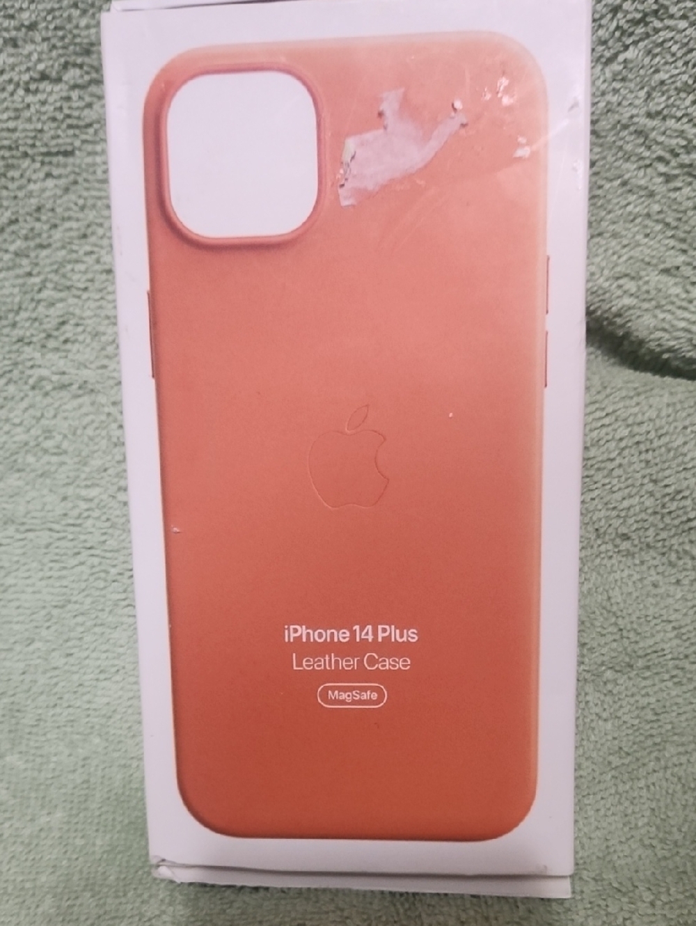 Apple iPhone 14 Plus Leather Case in Coral Orange
